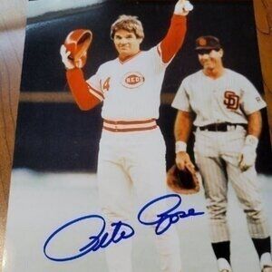 Pete rose autograph 8x10 photo